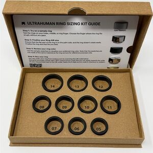 Ultrahuman Ring AIR Black Sizing Kit – Complete Sizes 5–14